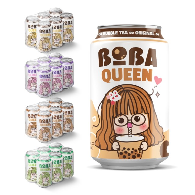 Boba Queen Brown Sugar Bubble Tea Drink Can 330ml - Wholesale Supplier