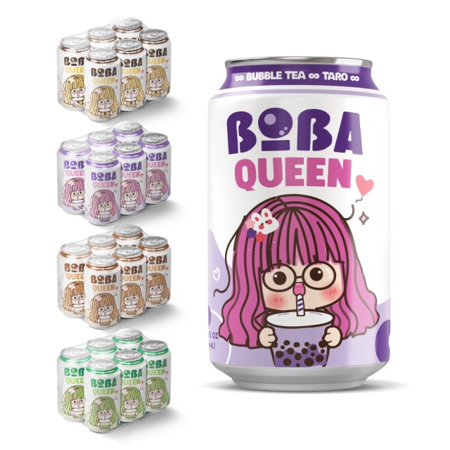 Boba Queen Brown Sugar Bubble Tea Drink Can 330ml - Wholesale Supplier