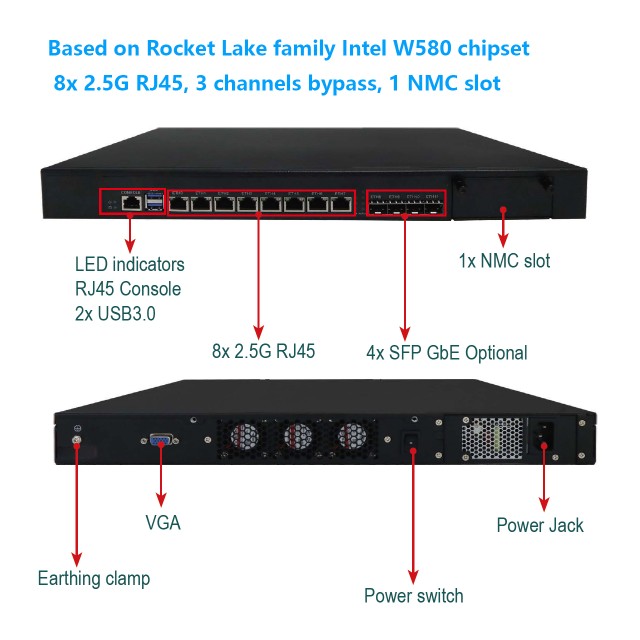 Network Security Appliance Supports LGA1200 Socket CPU