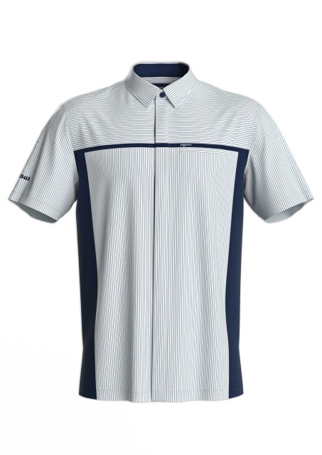 Pegasus Short Sleeved Shirt Uniform White and Navy Blue Regular Fit