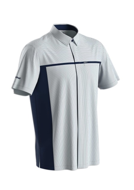 Pegasus Short Sleeved Shirt Uniform White and Navy Blue Regular Fit