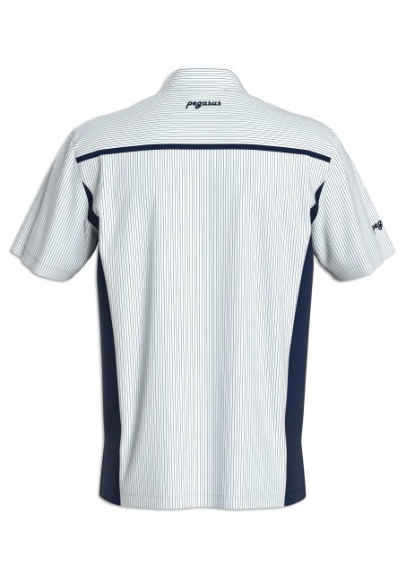 Pegasus Short Sleeved Shirt Uniform White and Navy Blue Regular Fit