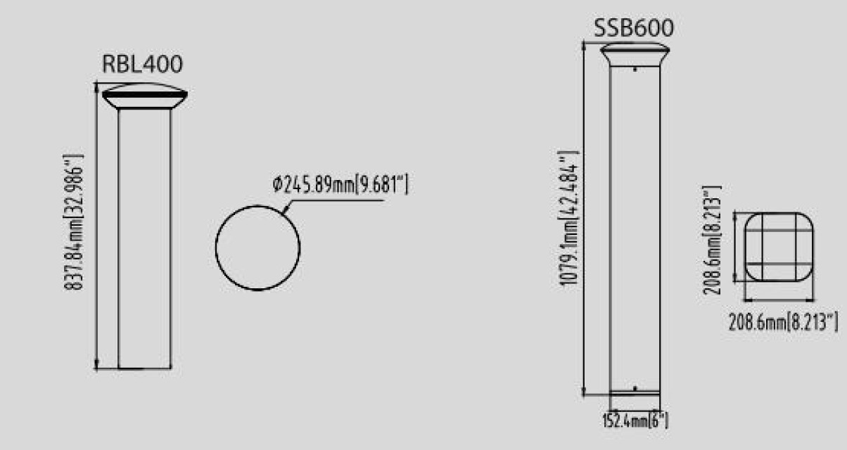 LED Bollard Light RBL400/SSB600 Adjustable Wholesale Supplier