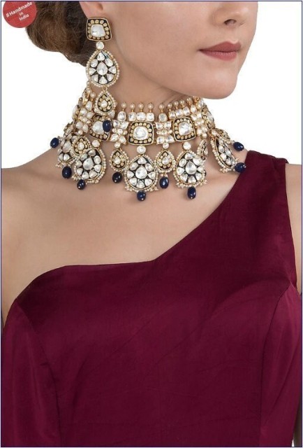 Statement Necklace in Meenakari with Polki, Kundan & Beads at Bulk Rates