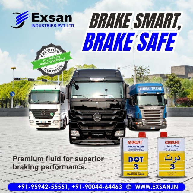 Exsan Dot3 Dot4 Brake Fluid for Reliable Performance and Safety in Clutch Systems