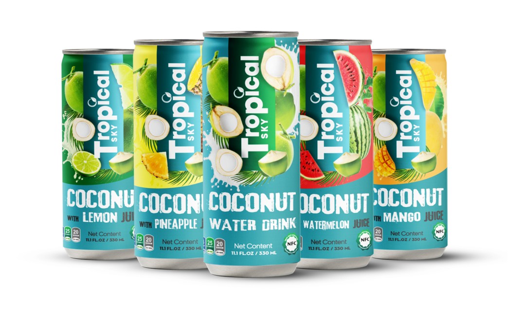 OEM/Tropical Sky 100% Coconut Water - Natural Hydration in a 330ml Sleek Can