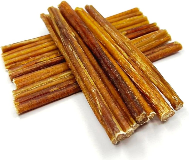 Natural Dried Beef Pizzle Bully Sticks - 6" Odorless, High Protein