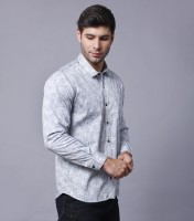 Men's Printed Smart Fit Cotton Satin Casual Shirt - Modern Print with Tailored Fit