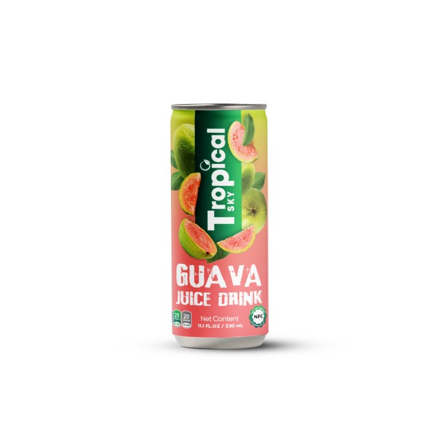 Tropical Sky Pink Guava Juice 330ml Sleek Can - Natural and Refreshing