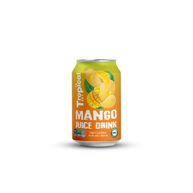 Tropical Sky OEM Mango Juice - 100% Natural in 330ml Can