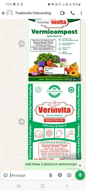 Vermvita Vermicompost - Organic Fertilizer for Gardens & Fields from Bulk Supplier