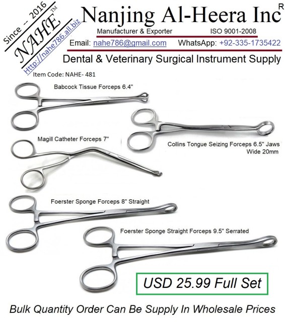 Veterinary Surgical Instrument Medical Forceps by NAHE - Bulk Supply Available