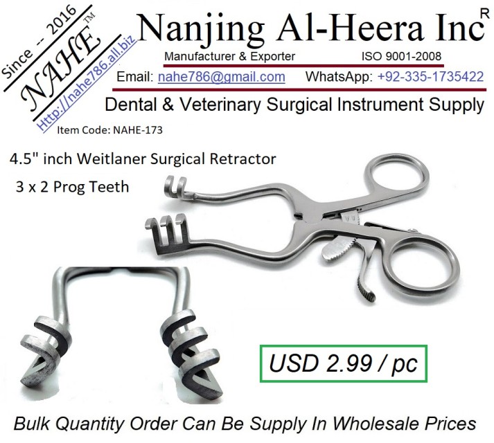 Veterinary Weitlaner Retractor AHE369 for Veterinary Surgery - Wholesale Price