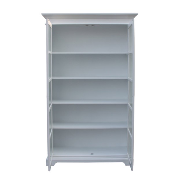 White Glass Bookcase for Home & Office – Elegant Design, Bulk Order Available