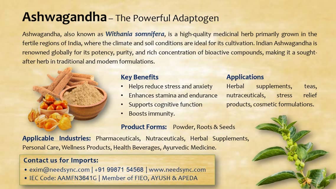 Ashwagandha Powder/Root - Best Price for Wholesale Trade from India