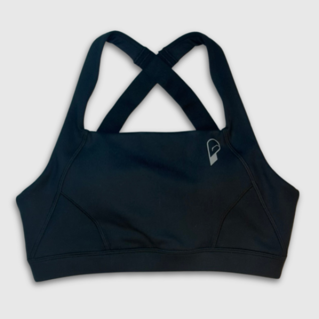 Impact Square Neck Sports Bra Black – High-Impact Support, Available in XS-XL