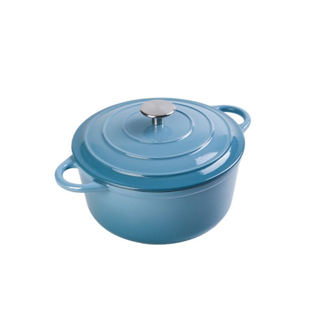 Cast Iron Casserole HEAD24 - Blue Enameled Pot for Stews, Soups & Baking