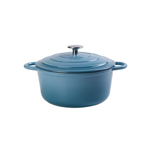 Cast Iron Casserole HEAD24 - Blue Enameled Pot for Stews, Soups & Baking