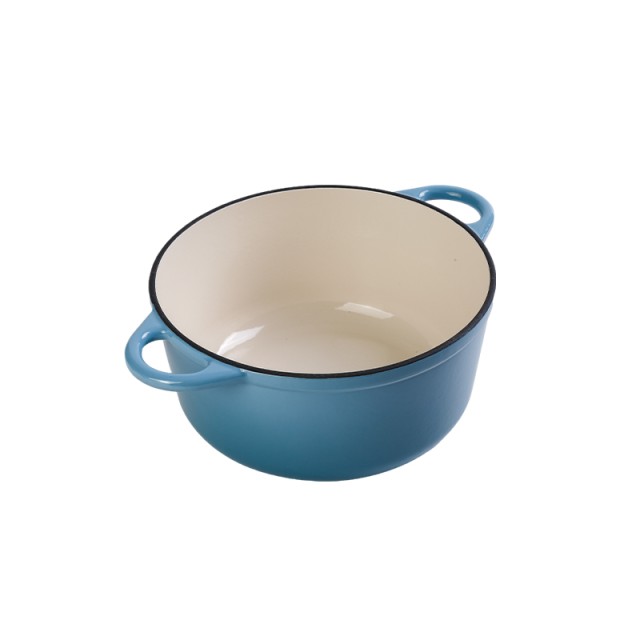 Cast Iron Casserole HEAD24 - Blue Enameled Pot for Stews, Soups & Baking