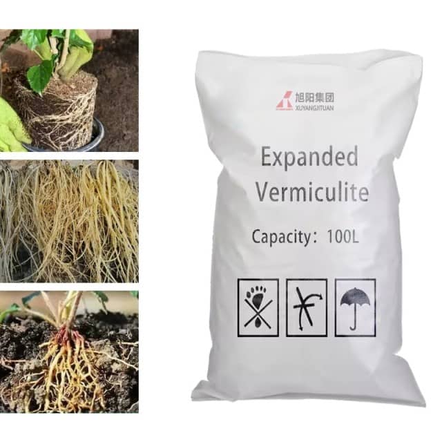 Expanded Vermiculite Model XY-EX - Thermal Insulation & Agriculture Use, 1-3mm, Red and Silver