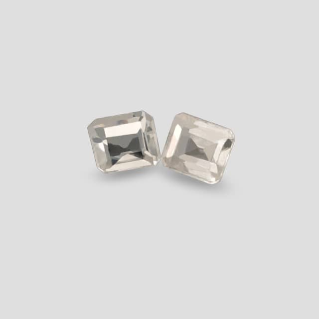 Matching Pair of Natural White Sapphires of Burmese Origin – Brilliant Luster, 1.70ct for Sale