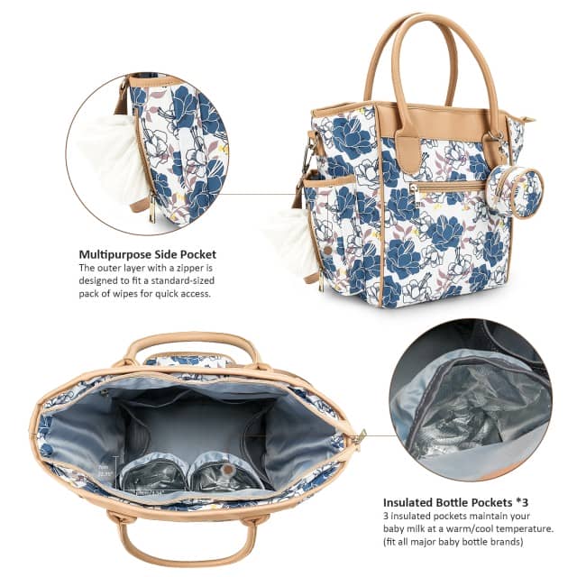 Printed Multifunctional Mommy Bag - Lightweight and Waterproof, Ideal for Travel & Shopping