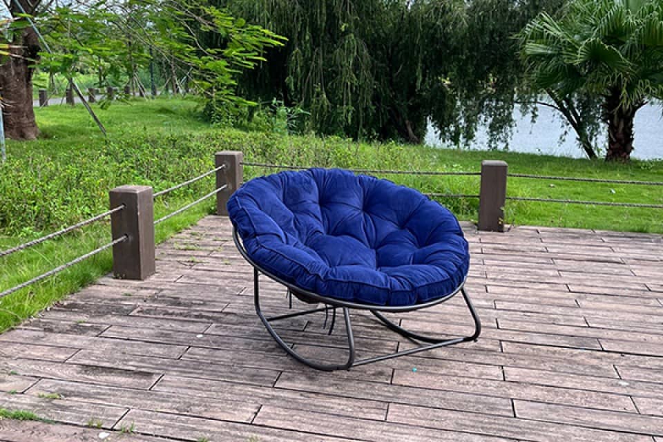 Radar Rocking Chair SS0365R-3 – Durable Outdoor Seating with PE Rattan and Iron Frame