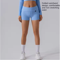 2 Pieces Ribbed Top High Waisted Front Seam Shorts Gym Set for Women