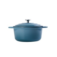 Cast Iron Casserole HEAD24 - Blue Enameled Pot for Stews, Soups & Baking