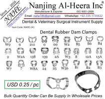 Dental Rubber Dam Clamps - Model AHE27, Silver