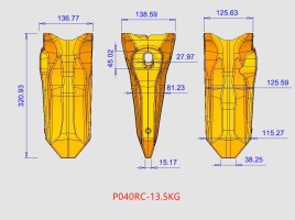 Komatsu Bucket Teeth P040RC, P050RC, P070RC, P085RC, P0120RC, P0200RC for Construction