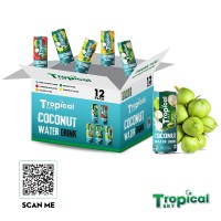 Tropical Sky Coconut Water No Sugar - Hydration in 330ml Sleek Can