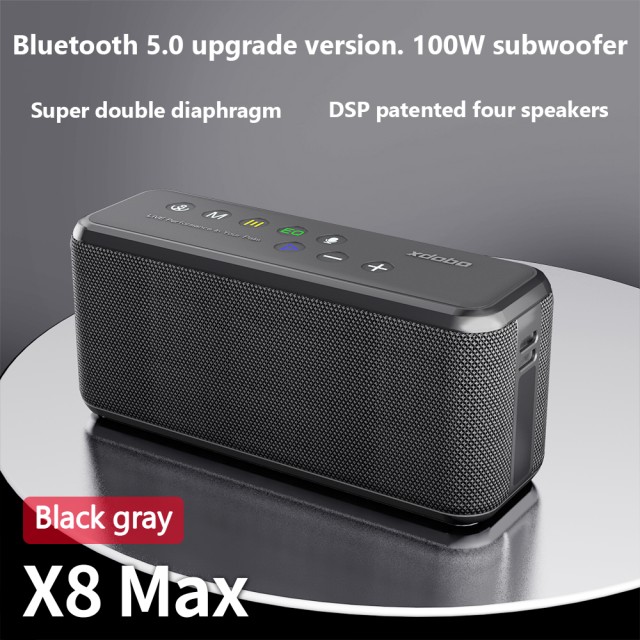 xdobo X8 MAX 100W Portable Bluetooth Speaker - IPX5 Waterproof, 12-Hour Playtime