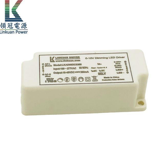 250mA ETL FCC 0/1-10V LED Dimming Driver 5-36VDC - UL Class 2, Wholesale Price, Model LKAD09DC