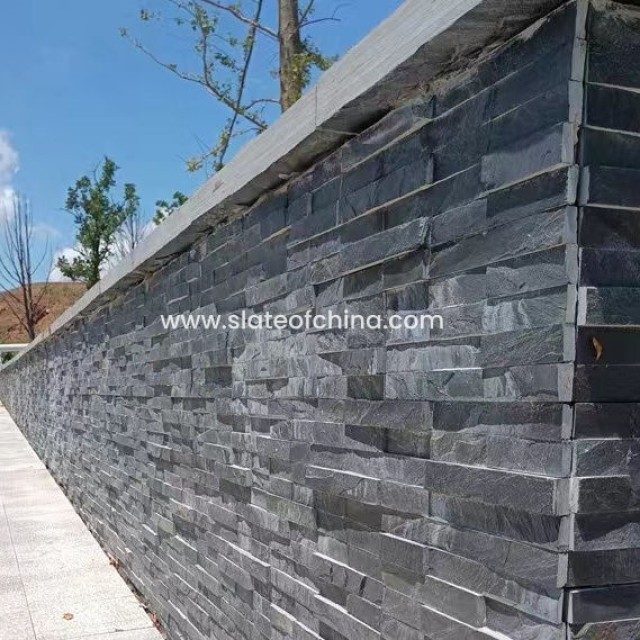 China Black Culture Stone Panel Slate Wall Cladding - Durable & Decorative Slate Panels