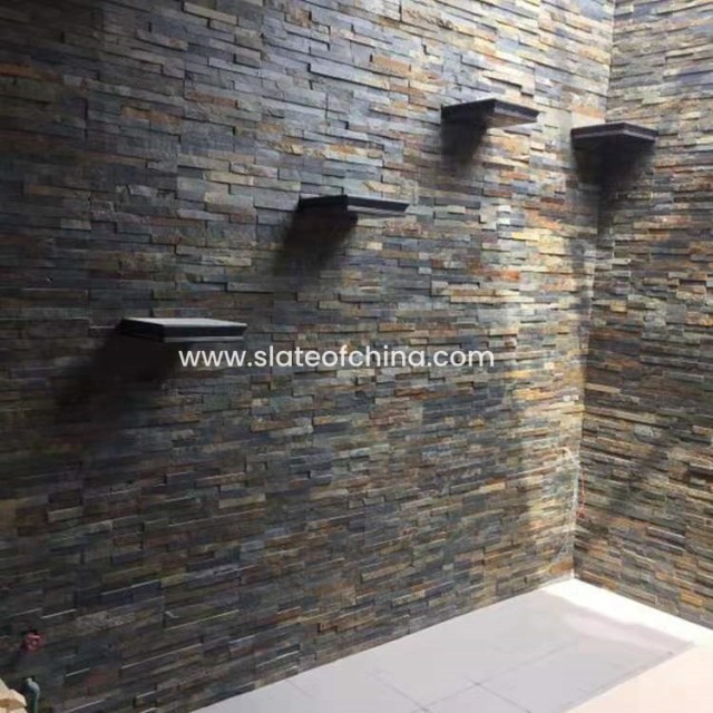 China Black Culture Stone Panel Slate Wall Cladding - Durable & Decorative Slate Panels