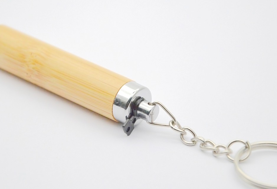 Bamboo LED Flashlight for Promotional Use, Compact and Lightweight