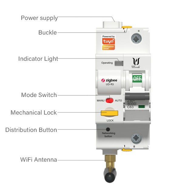 Smart Circuit Breaker with Overload Protection, WiFi & Tuya Integration