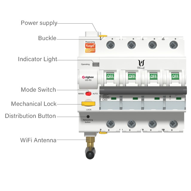 Smart Circuit Breaker with Overload Protection, WiFi & Tuya Integration