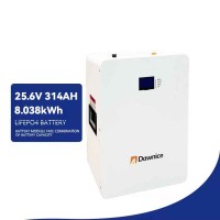 Dawnice 25.6V 100Ah 200Ah Wall Mounted LiFePO4 Solar Batteries for Residential and Commercial Use