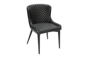 Dining Chair - Iron Heightened Rebound Sponge with Ash Wood Legs and Black Finish