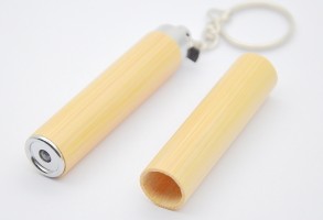 Bamboo LED Flashlight for Promotional Use, Compact and Lightweight