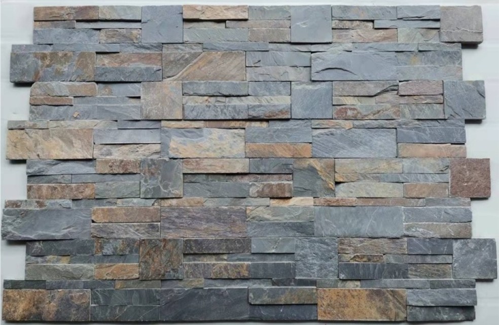 China Stacked Stone Cladding Rusty Slate Wall Panel – Multicolor, for Exterior & Interior Use