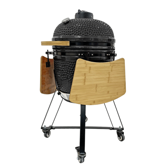 21-Inch Kamado Grill Charcoal Smoker - Heat-Resistant Ceramic BBQ Grill