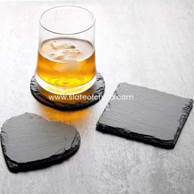 Handmade Slate Stone Coasters – Heat-Resistant, Eco-Friendly by Slateofchina