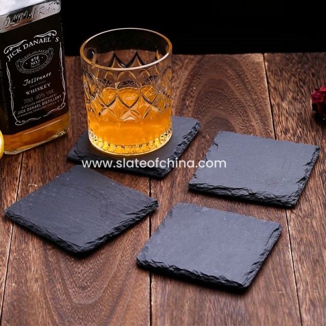 Handmade Slate Stone Coasters – Heat-Resistant, Eco-Friendly by Slateofchina