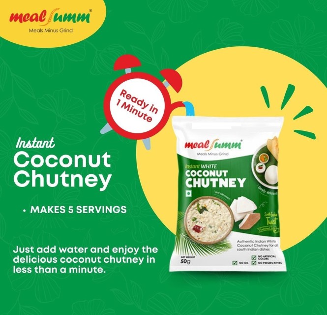 Instant White Coconut Chutney – Ready-to-Eat for South Indian Breakfast, No Preservatives