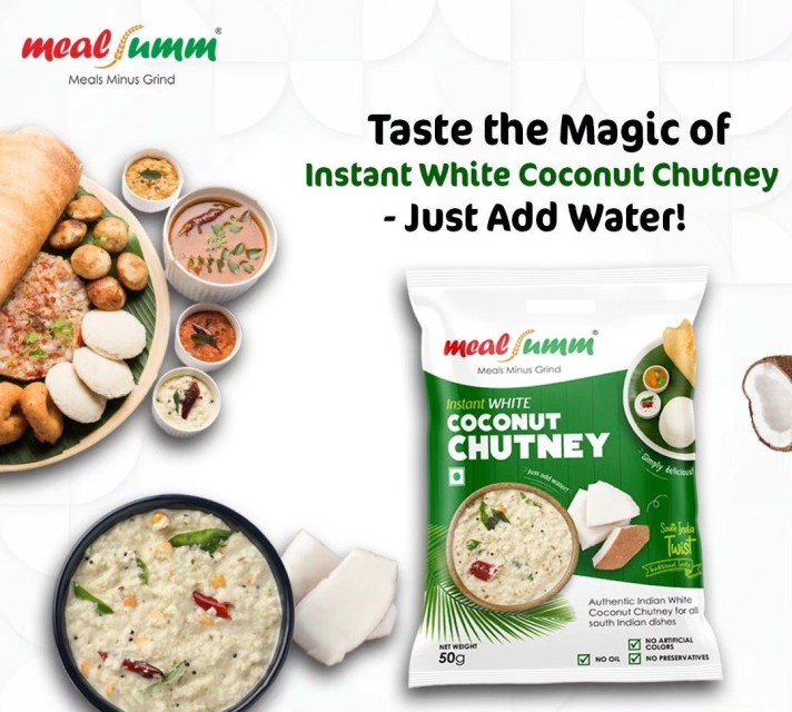 Instant White Coconut Chutney – Ready-to-Eat for South Indian Breakfast, No Preservatives