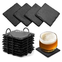 Handmade Slate Stone Coasters – Heat-Resistant, Eco-Friendly by Slateofchina