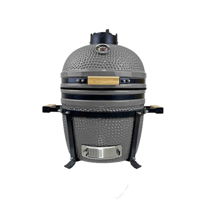 Kamado Charcoal Grill With Stand For Outdoor Cooking - 15-inch, Portable